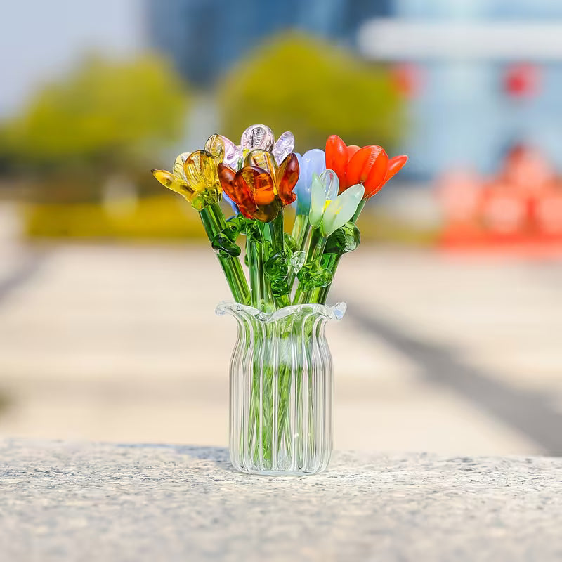 Set de 7 Mini Flores de cristal Atrapaluz