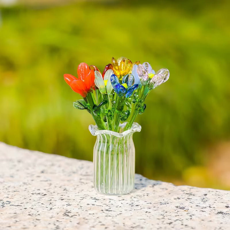 Set de 7 Mini Flores de cristal Atrapaluz