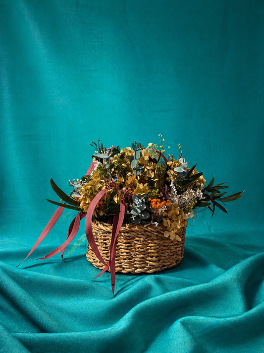 Cesta Silvestre de Flores Preservadas - "Esencia de Campo"