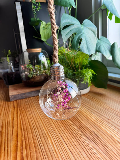 Bombilla Decorativa con Flores Secas