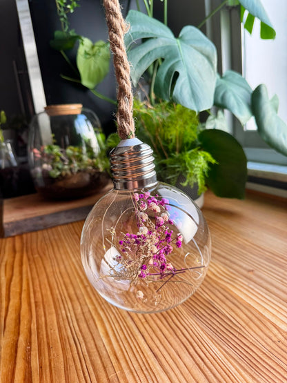 Bombilla Decorativa con Flores Secas