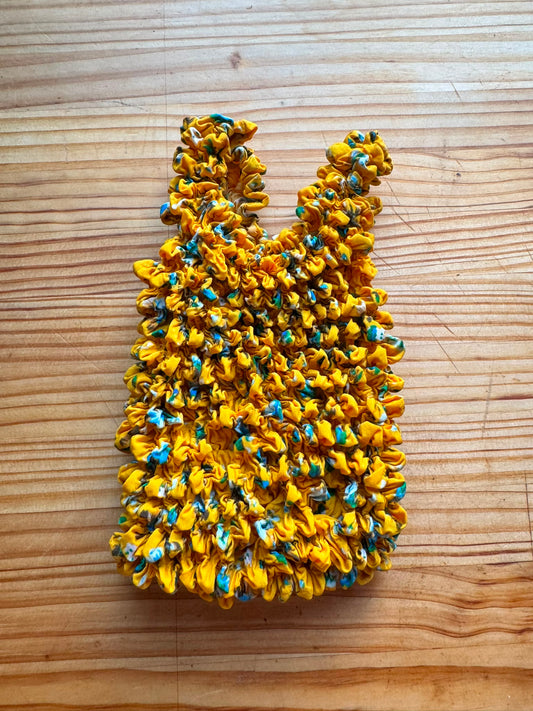 Bolsita Fruncida Estampada Amarilla