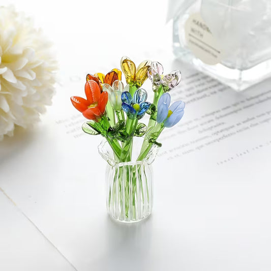 Set de 7 Mini Flores de cristal Atrapaluz