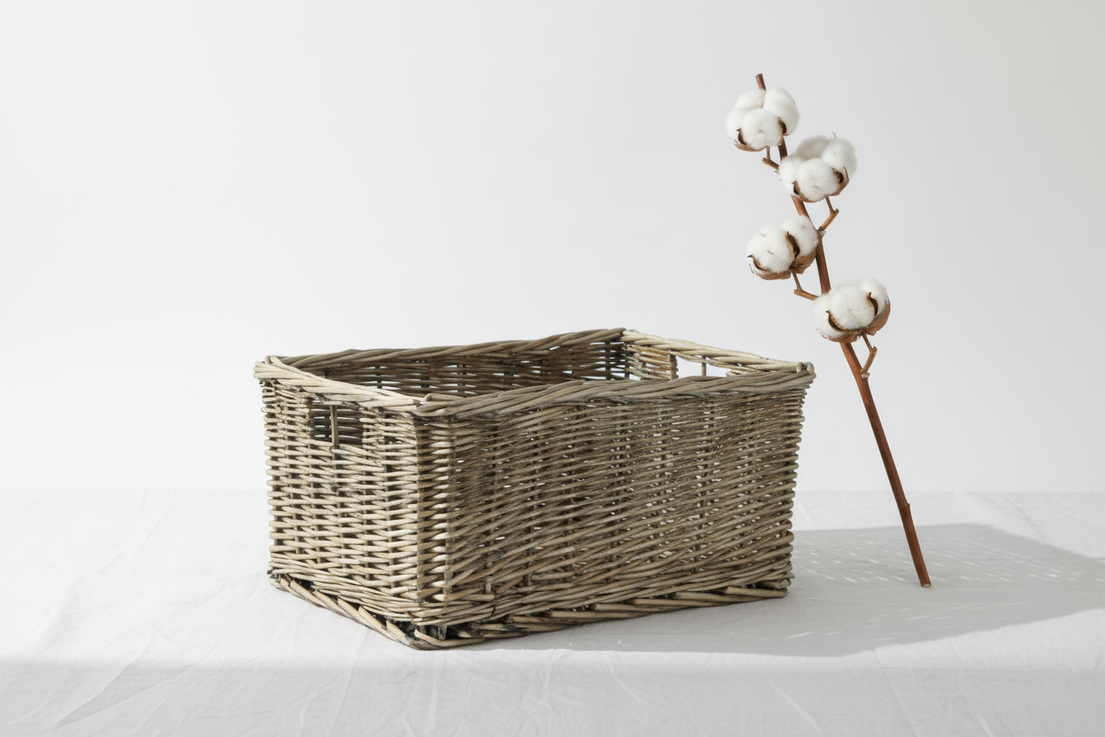 Cesto Mimbre Natural - Minimalista Zen